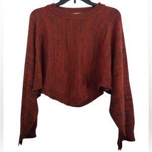 Jak&Rae Bronze Rust Knit Cropped Cape Style Sweater